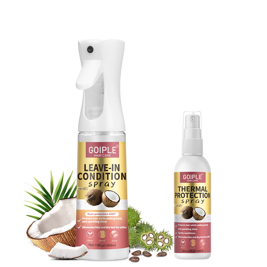 Hair Care Heat Protectant - สเปรย์ป้องกันความร้อน ปกป้องเส้นผมจากความร้อน ครีมนวดผมสูตรมะพร้าวแบบไม่ต้องล้างออก ผลิตภัณฑ์ดูแลเส้นผมที่ช่วยเพิ่มความชุ่มชื้นและบำรุง