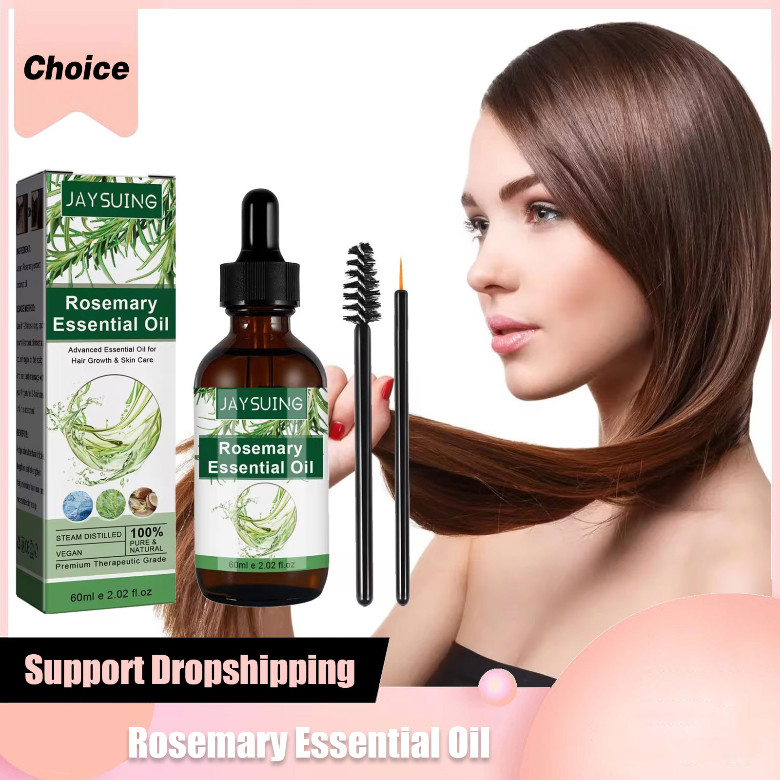 Hair Care Oil Serum - น้ํามันหอมระเหยโรสแมรี่สําหรับ Hair Growth Scalp Damage Treatment
