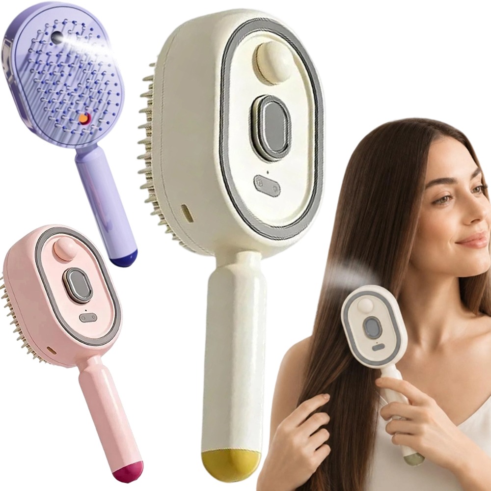 Hair Care Is Self Care - หวีนวดอเนกประสงค์, เครื่องนวดหนังศีรษะแบบพ่นลมไฟฟ้า, หวีดูแลเส้นผมด้วยน้ำมันหอมระเหยแบบทำความสะอาดตัวเองได้, ของขวัญสำหรับผู้หญิง