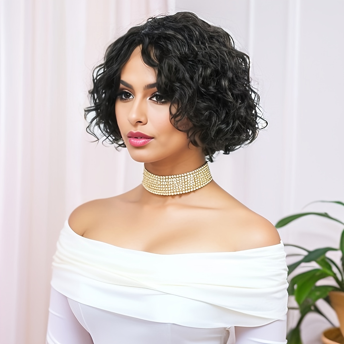Hair Care Women - วิกผมหยิกเส้นผมมนุษย์เครื่องทำวิกผมสำหรับผู้หญิงวิกเส้นผมมนุษย์ตัดนางฟ้าสีธรรมชาติ