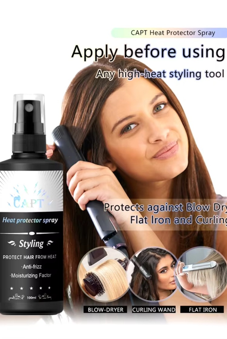 Hair Care Heat Protectant - สเปรย์ป้องกันความร้อนสำหรับเส้นผม ควบคุมผมชี้ฟูและเพิ่มความเงางาม สำหรับทุกสภาพเส้นผม ป้องกันความร้อนได้ถึง 470 องศา