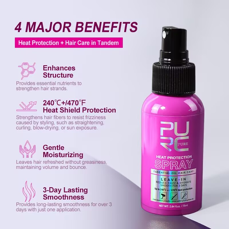 สเปรย์ป้องกันความร้อน PURC ผสม - Hair Care Heat Protectant บทวิจารณ์และราคา