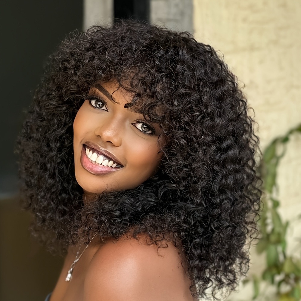 วิกผมบ๊อบหยิกผมแท้ความหนาแน่น  - Hair Care Women บทวิจารณ์และราคา